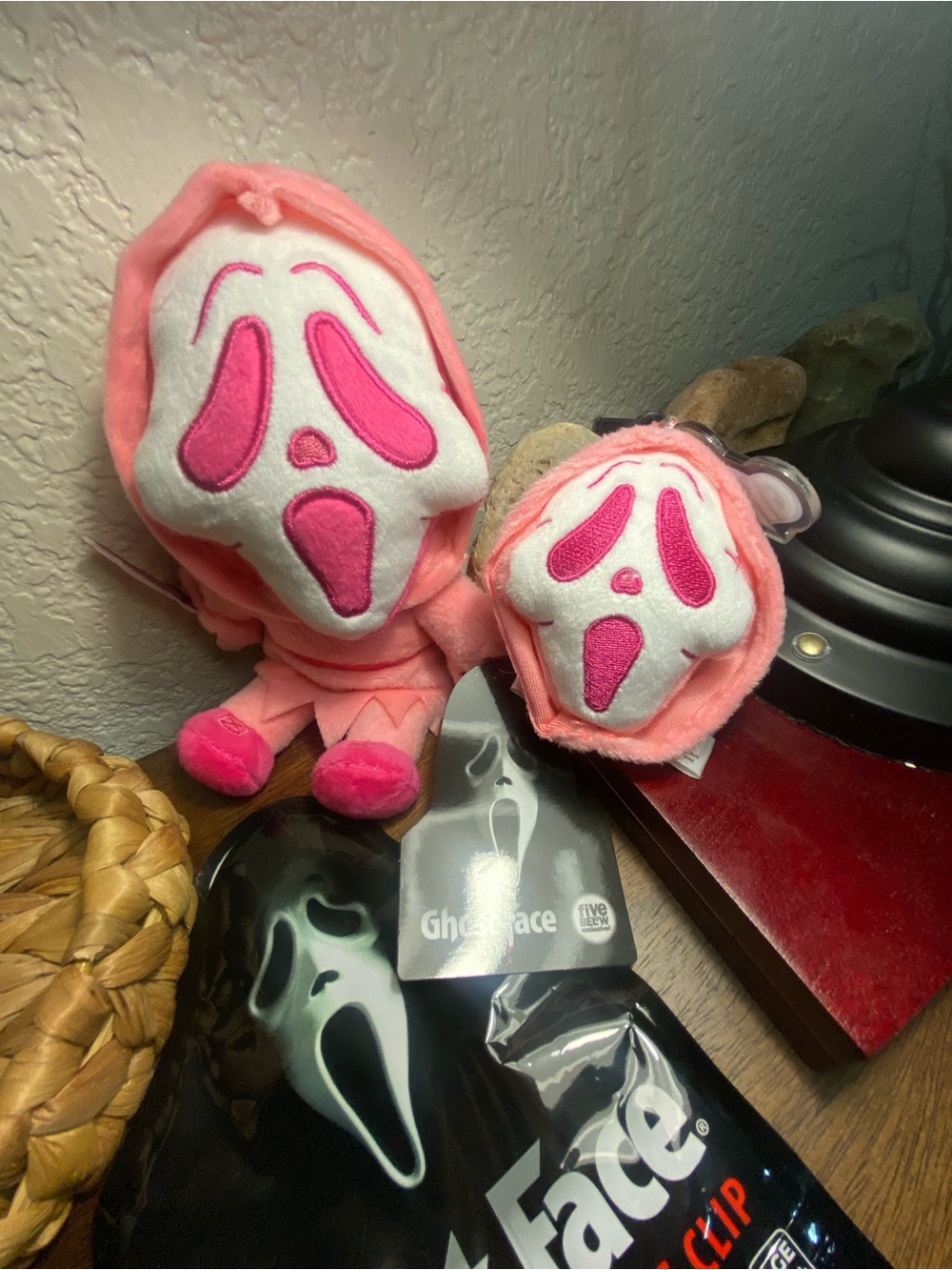 Pink Ghostface Plush Set - Pink & White